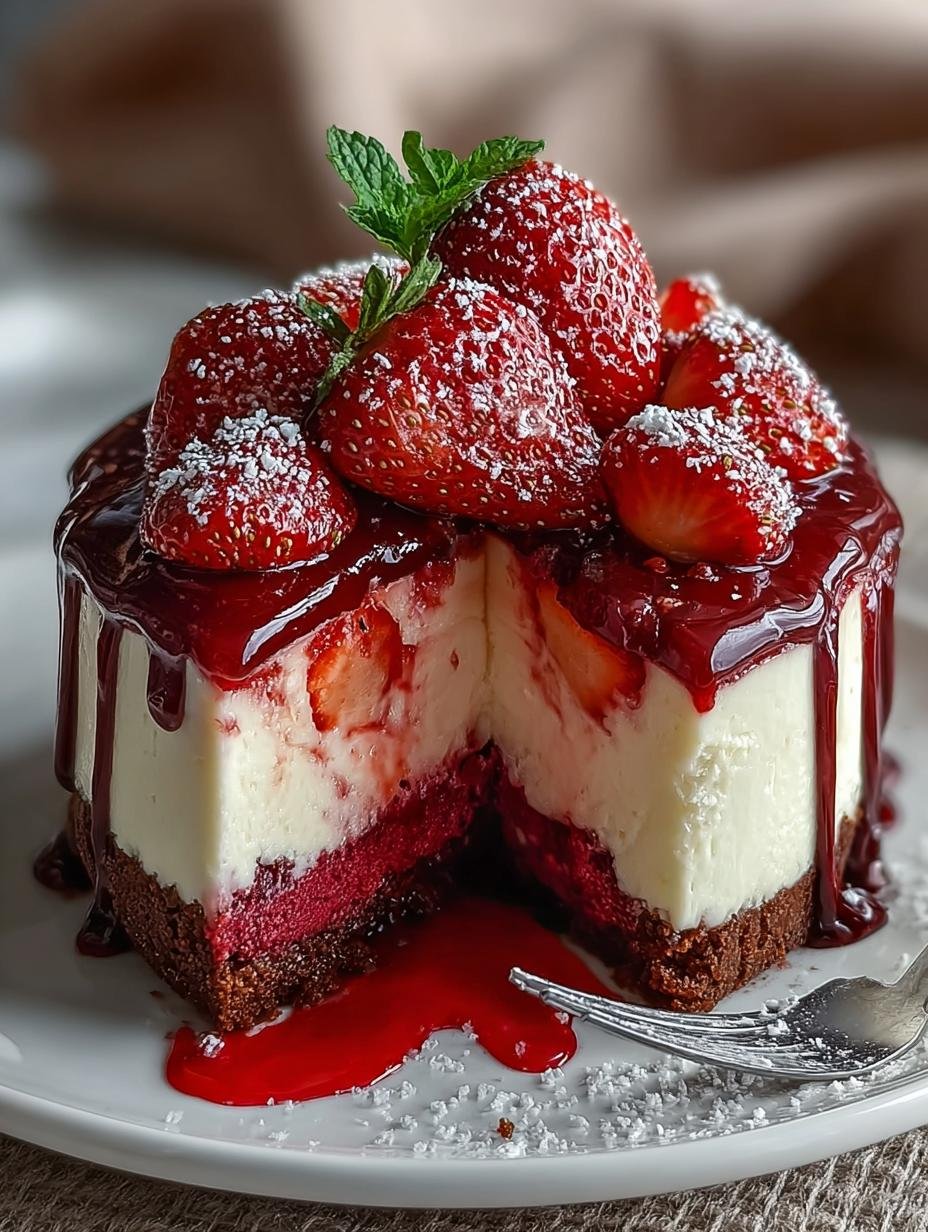 Red Velvet Strawberry Cheesecake: 10 Irresistible Layers