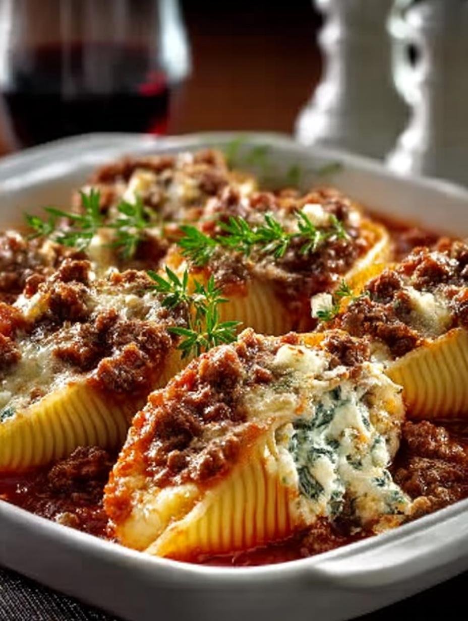 Ricotta Beef Stuffed Shells