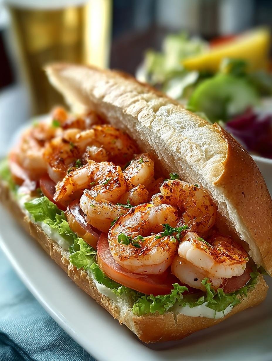 Crispy Shrimp Boy Sandwich with Zesty Remoulade Delight - Shrimp Boy Sandwich - main visual representation