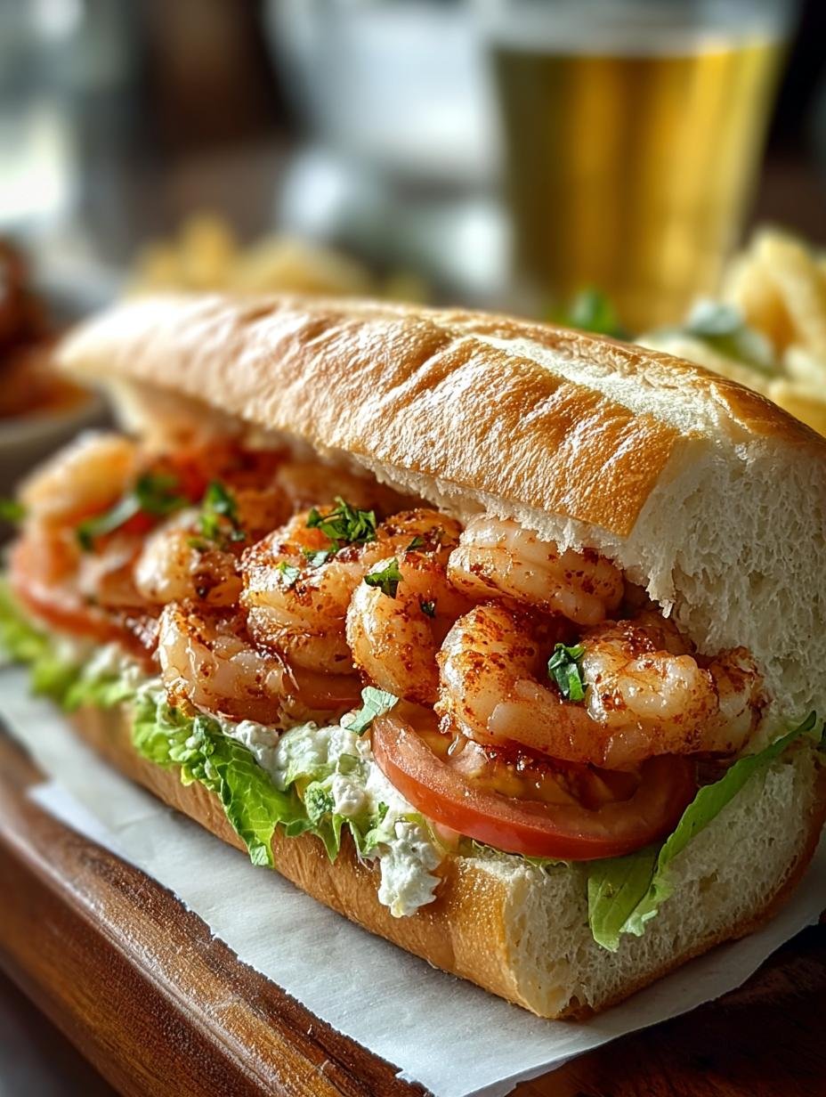 Crispy Shrimp Boy Sandwich with Zesty Remoulade Delight - Shrimp Boy Sandwich - additional detail