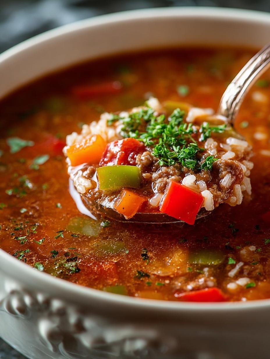 Delicious Stuffed Pepper Soup for Cozy Nights - Stuffed Pepper Soup - main visual representation