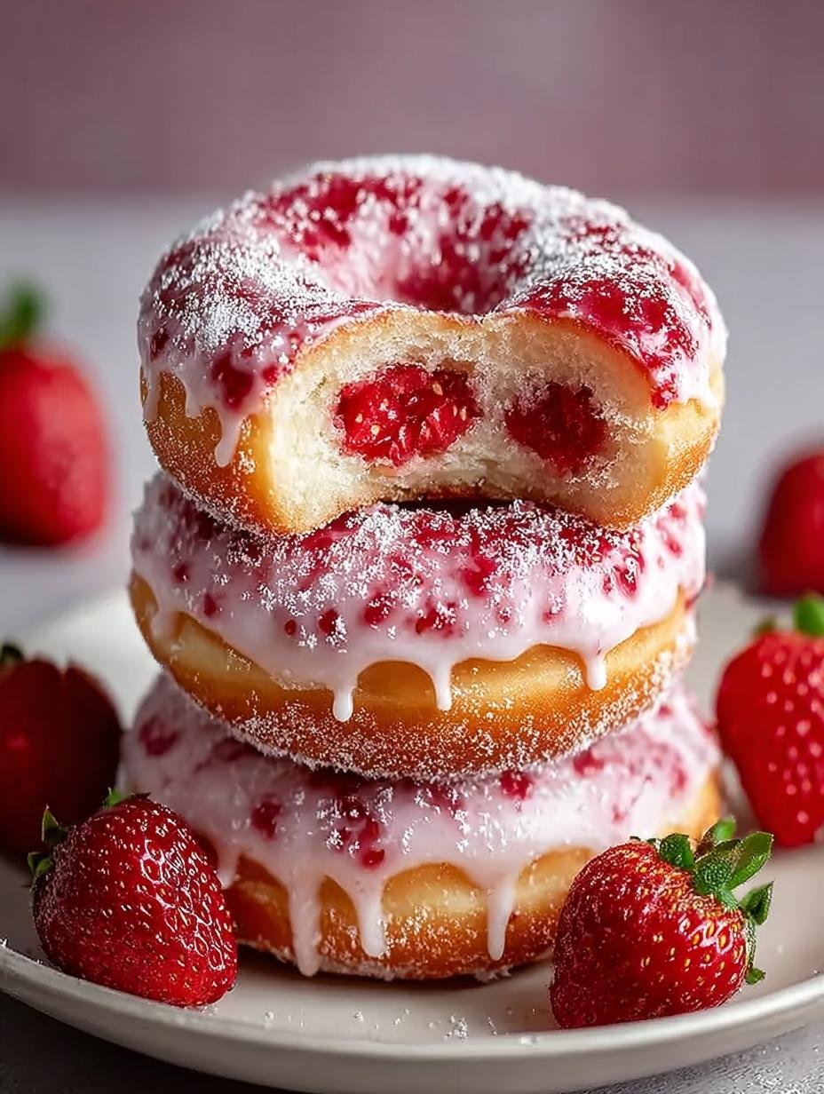 Valentines Day Strawberry Donuts: 12 Sweetly Romantic Treats - Valentines Day Strawberry Donuts - additional detail