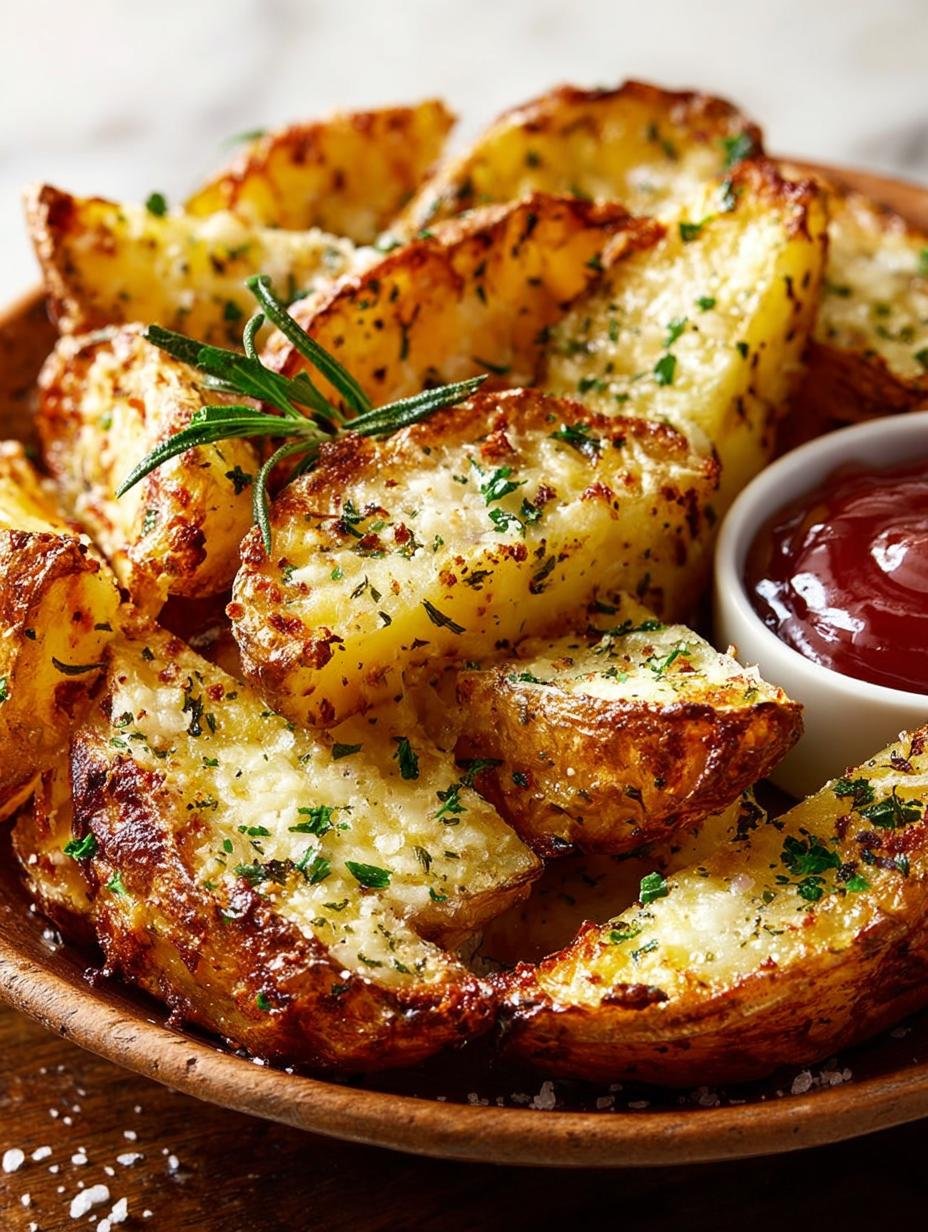 Baked Parmesan Garlic Potato Wedges: Crispy Delight - Baked Parmesan Garlic Potato - additional detail