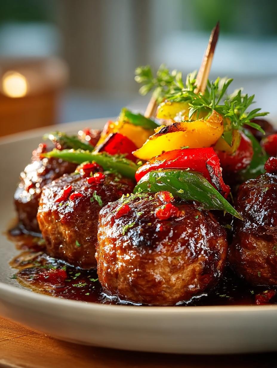 Bbq Beef Meatball Bell Skewers for Flavorful Gatherings