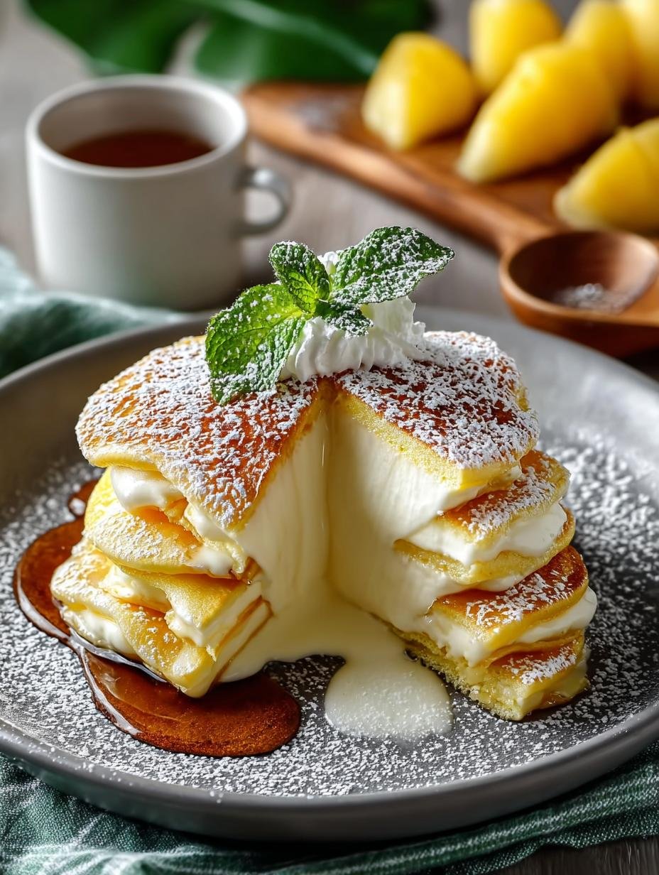 Delicious Durian Cream Pancakes: A Tropical Treat - Durian Cream Pancakes - main visual representation