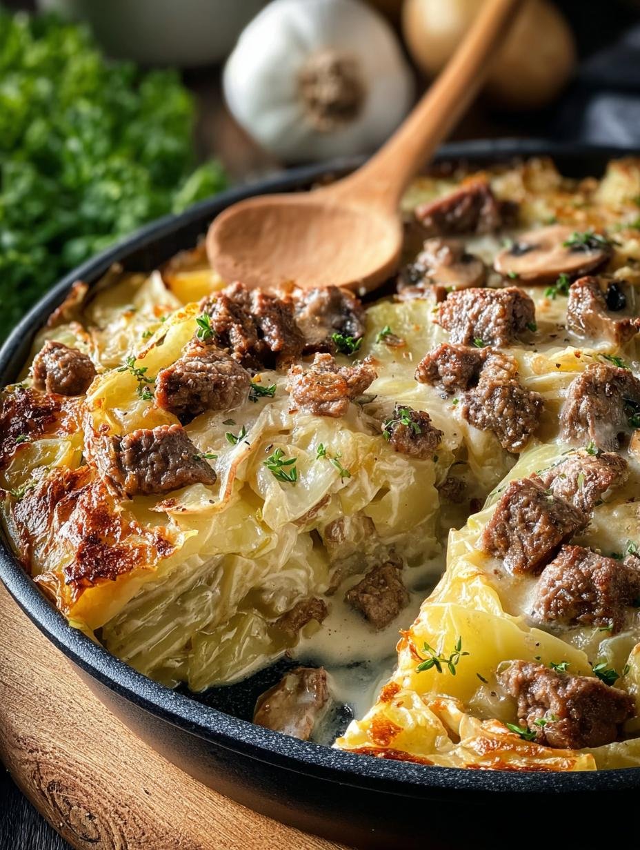 Easy Low Carb Cabbage Beef Stroganoff You’ll Love - Low Carb Cabbage Beef - additional detail