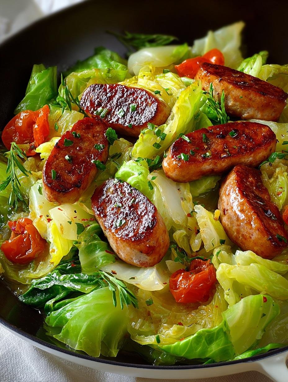 Delicious Low Carb Sausage Cabbage Skillet Recipe