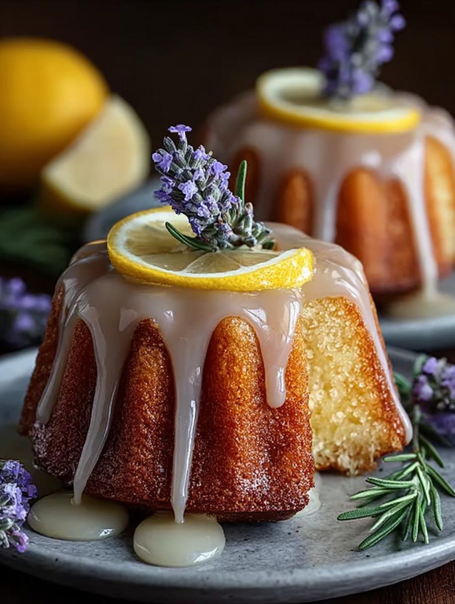 Mini Lemon Cakes with Lavender Glaze: 12 Irresistible Treats - Mini Lemon Cakes with - additional detail