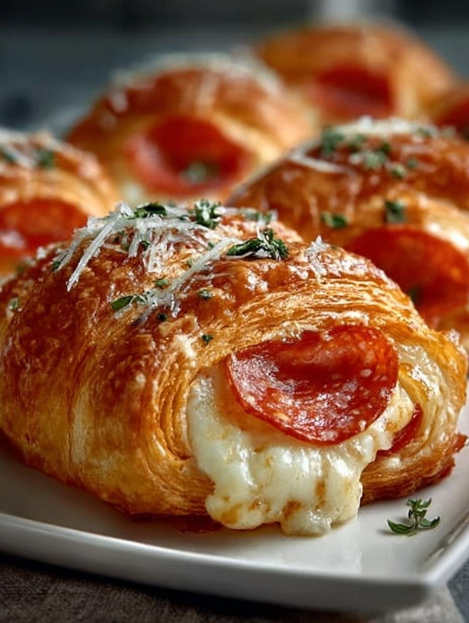 Mozzarella Pepperoni Croissant Rolls: 8 Flaky Treats - Mozzarella Pepperoni Croissant Rolls - main visual representation