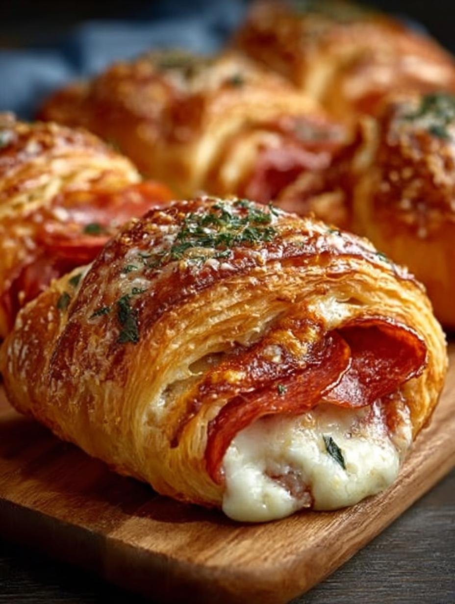 Mozzarella Pepperoni Croissant Rolls: 8 Flaky Treats